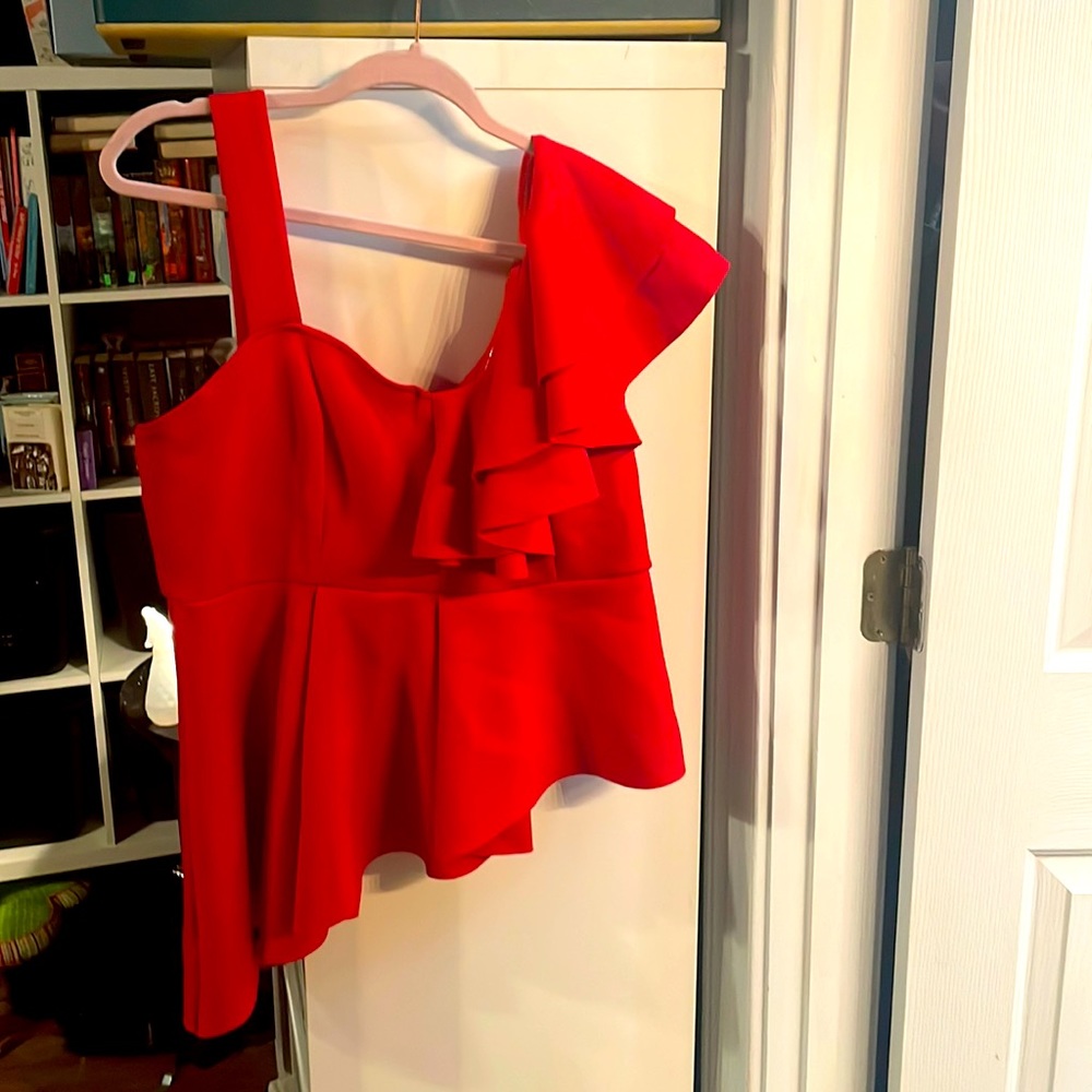 Venus A-symmetrical red blouse
